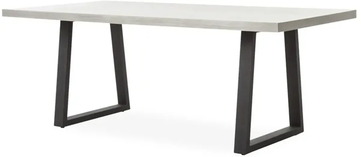 Caleb 79" Outdoor Stone Dining Table, Gray