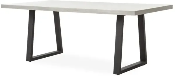 Caleb 79" Outdoor Stone Dining Table, Gray