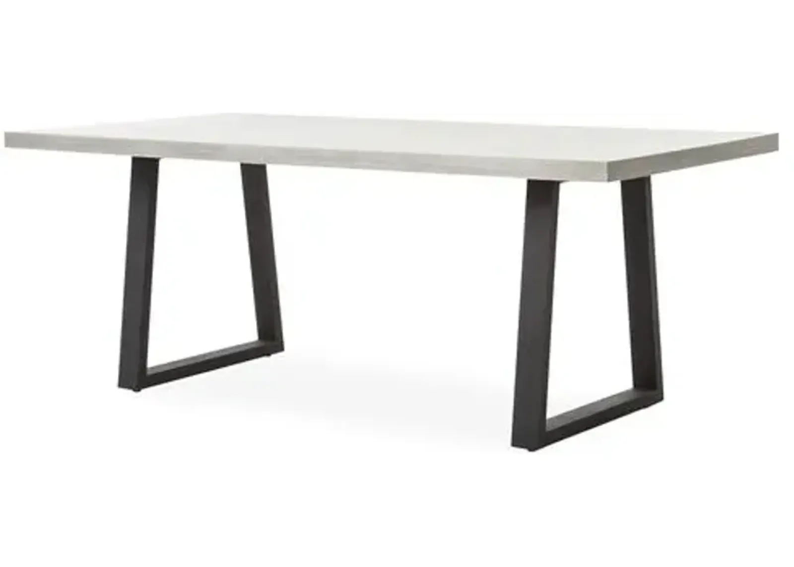 Caleb 79" Outdoor Stone Dining Table - Gray