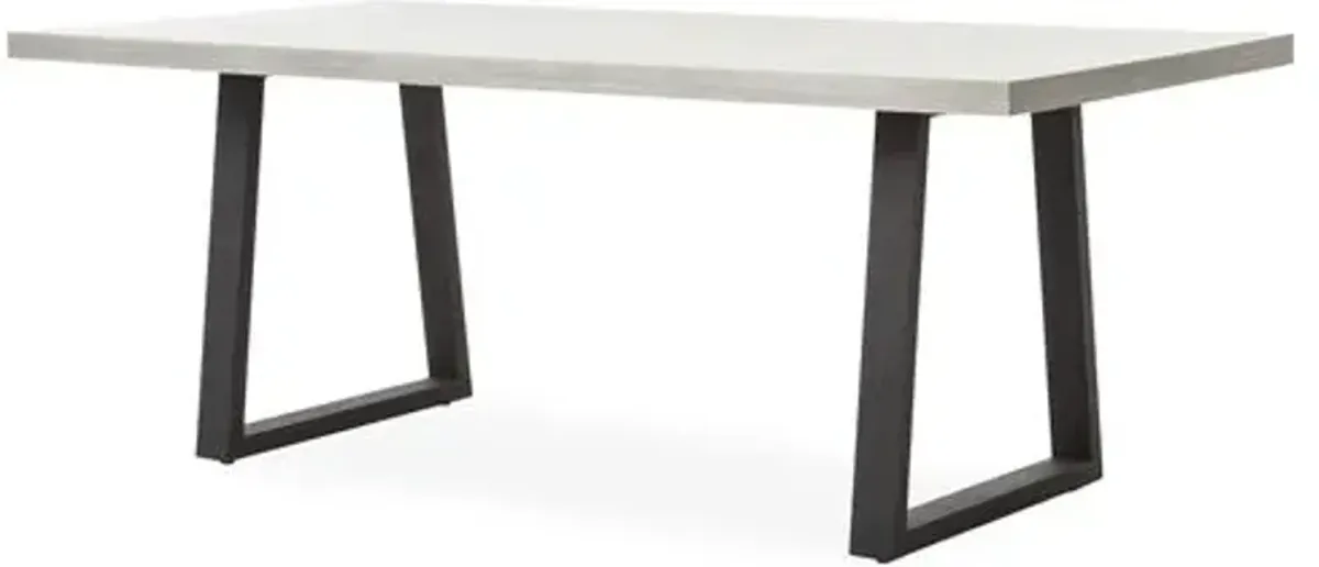 Caleb 79" Outdoor Stone Dining Table - Gray