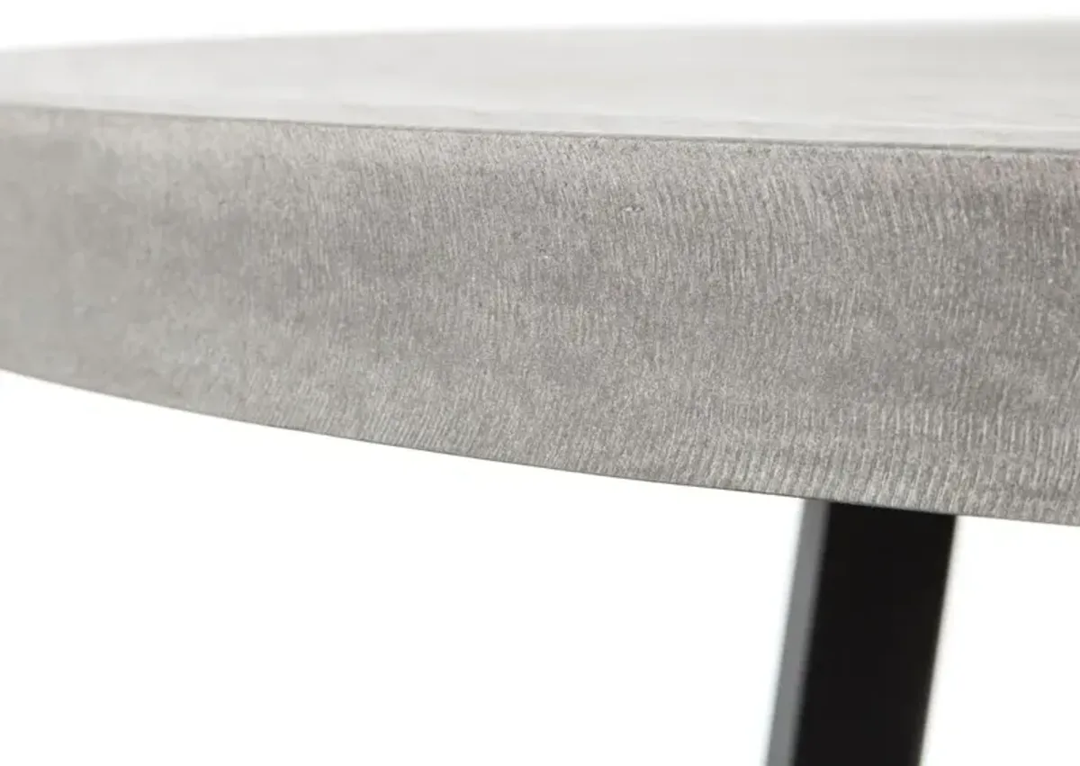 Caleb 48" Round Outdoor Stone Dining Table, Gray