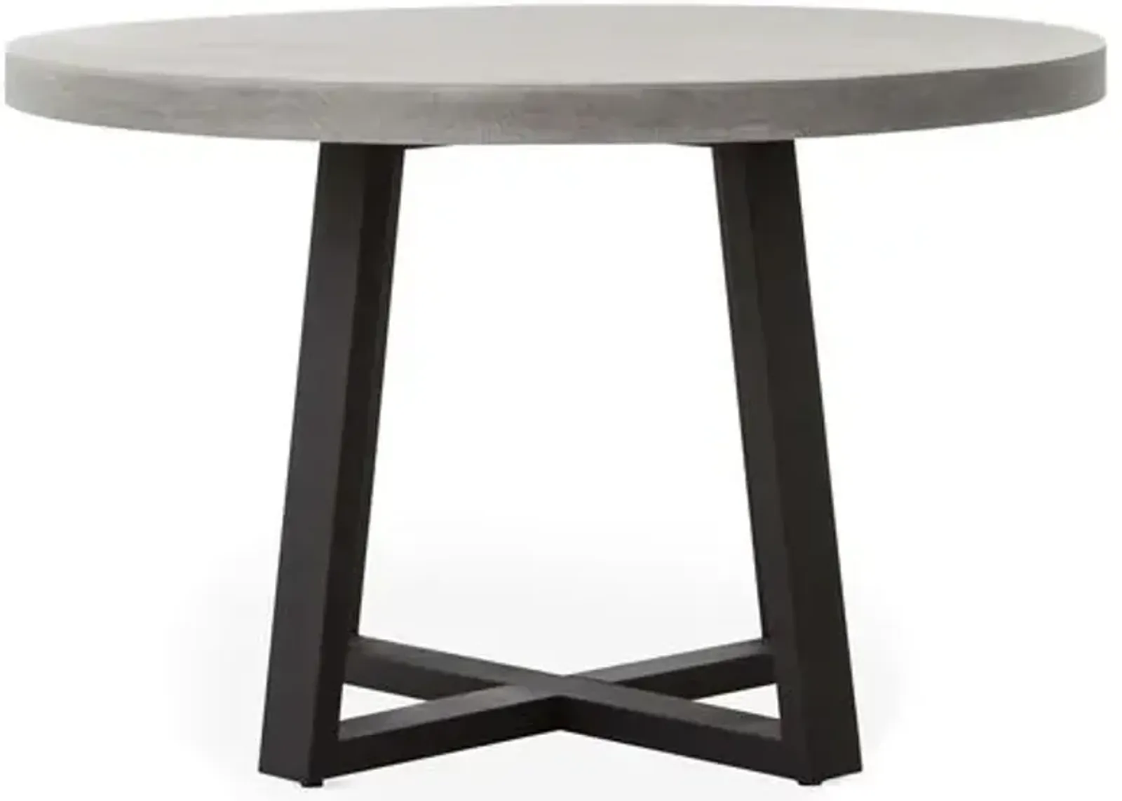 Caleb 48" Round Outdoor Stone Dining Table - Gray