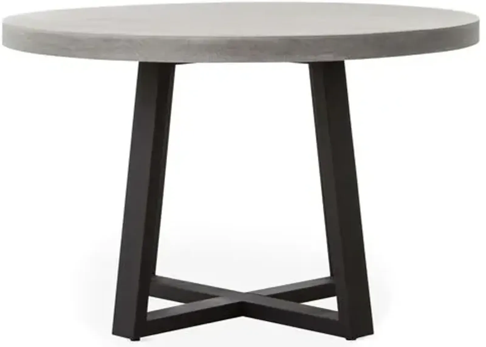 Caleb 48" Round Outdoor Stone Dining Table - Gray