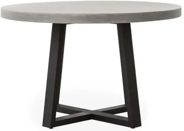 Caleb 48" Round Outdoor Stone Dining Table - Gray