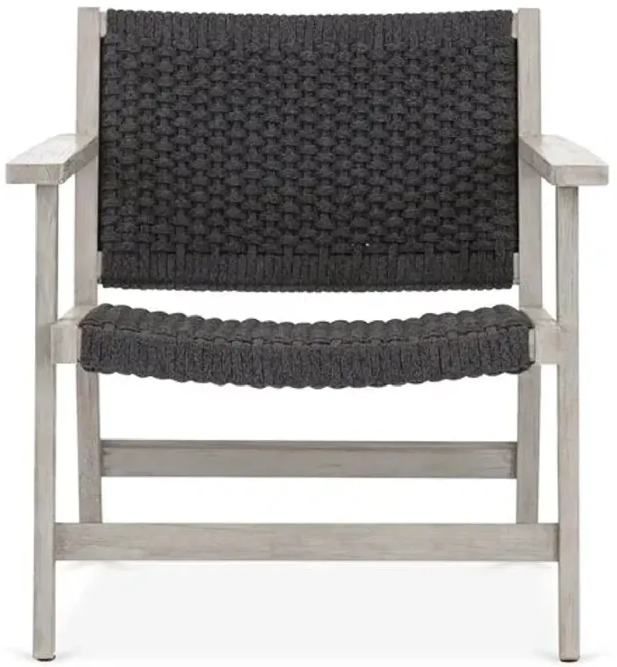 Asher Outdoor Rope Accent Chair - Gray/Oyster Teak, Comfortable, Durable