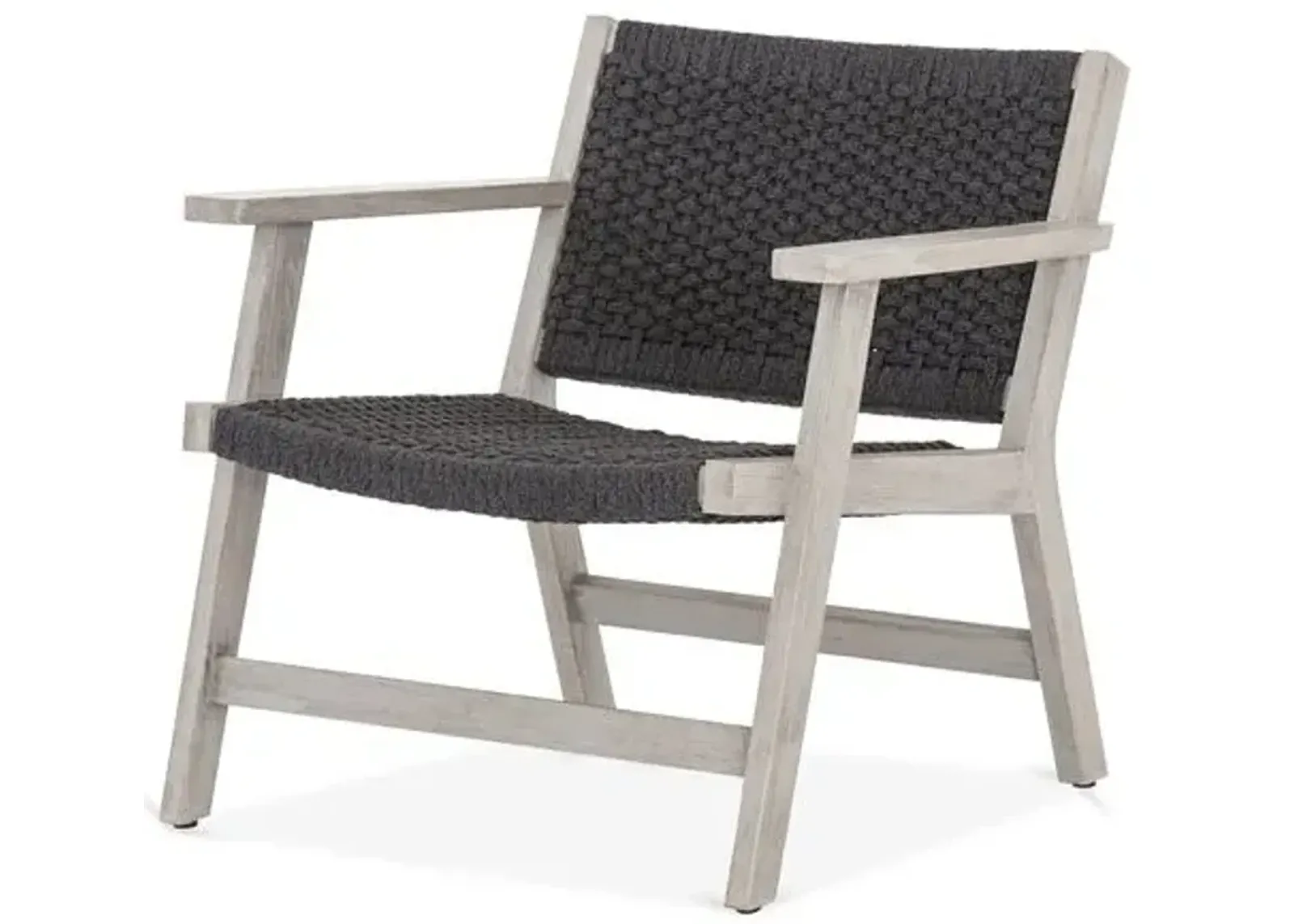 Asher Outdoor Rope Accent Chair - Gray/Oyster Teak, Comfortable, Durable