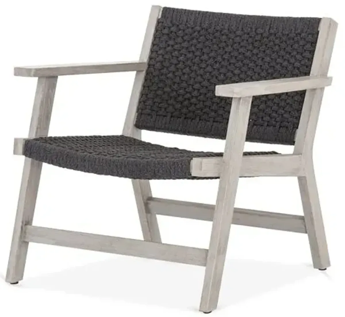 Asher Outdoor Rope Accent Chair - Gray/Oyster Teak, Comfortable, Durable