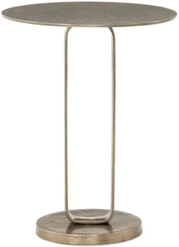 Hudson Outdoor Side Table - Aged Bronze - Brown