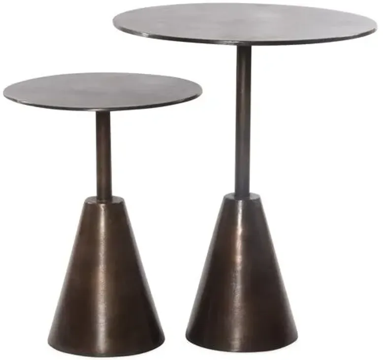 Set of 2 Parker Outdoor Side Tables - Antique Rust