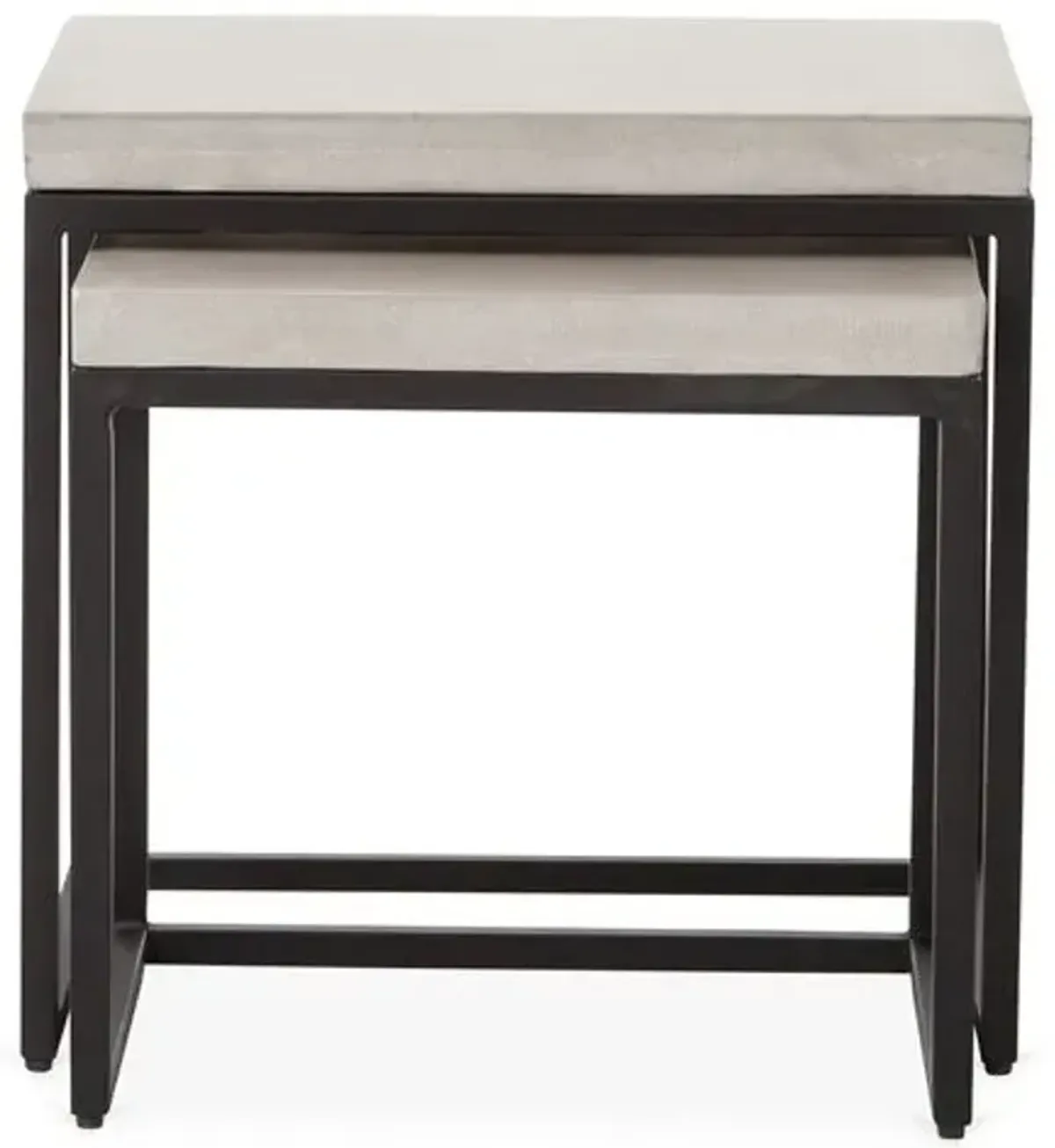 Silas Outdoor Concrete Nesting Side Tables - Black