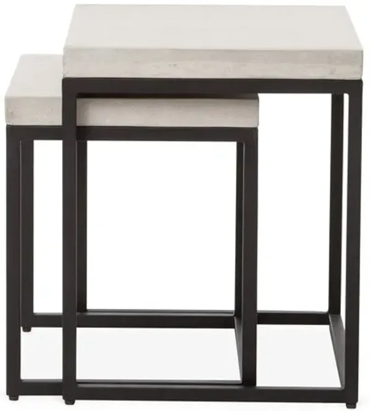 Silas Outdoor Concrete Nesting Side Tables - Black