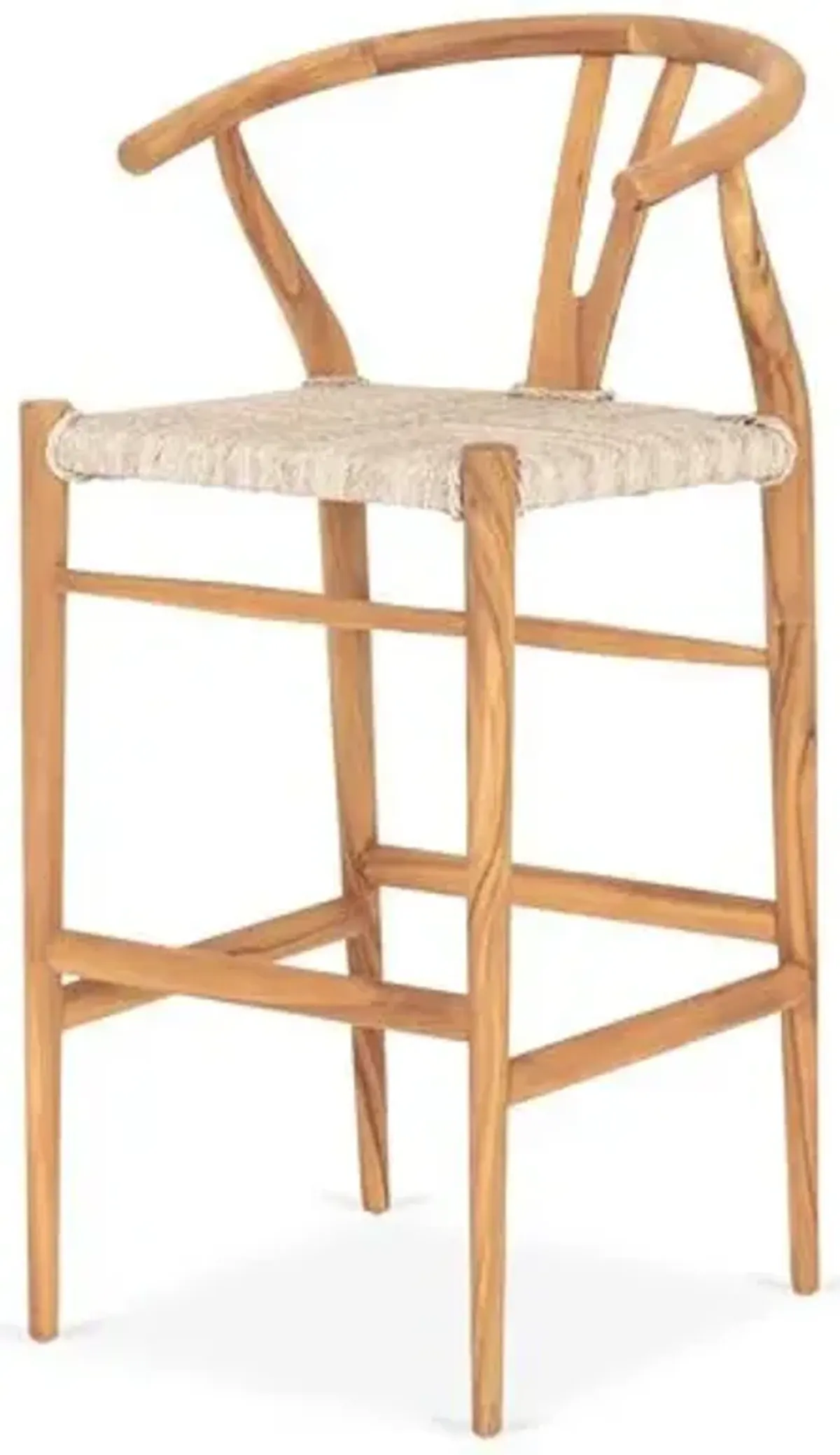 Paxton Outdoor Teak Barstool - Natural - Beige