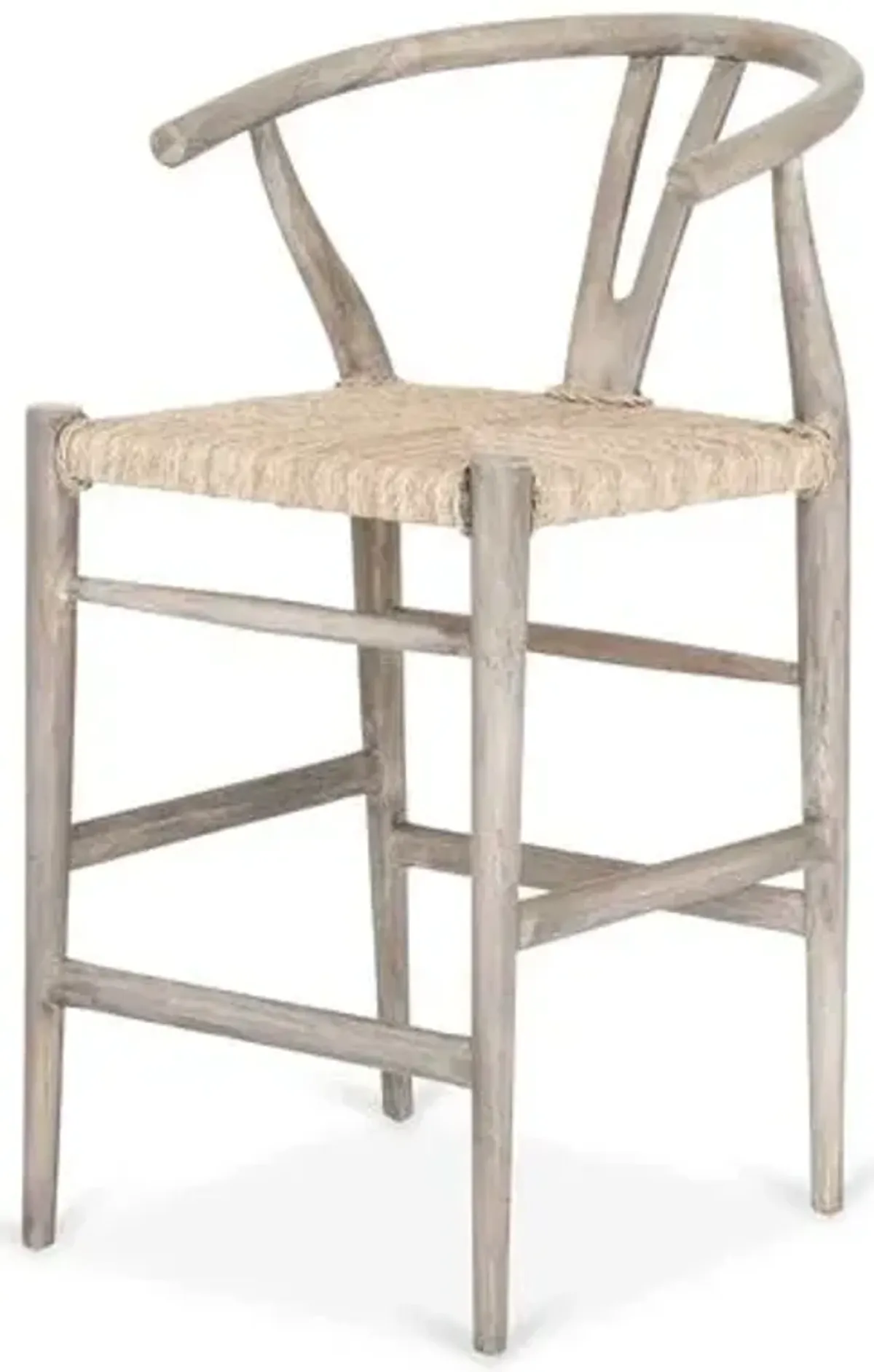 Paxton Teak Outdoor Counter Stool - Weathered Gray