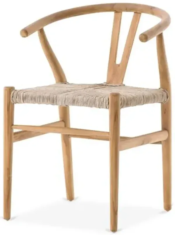 Paxton Teak Outdoor Dining Chair - Natural - Beige