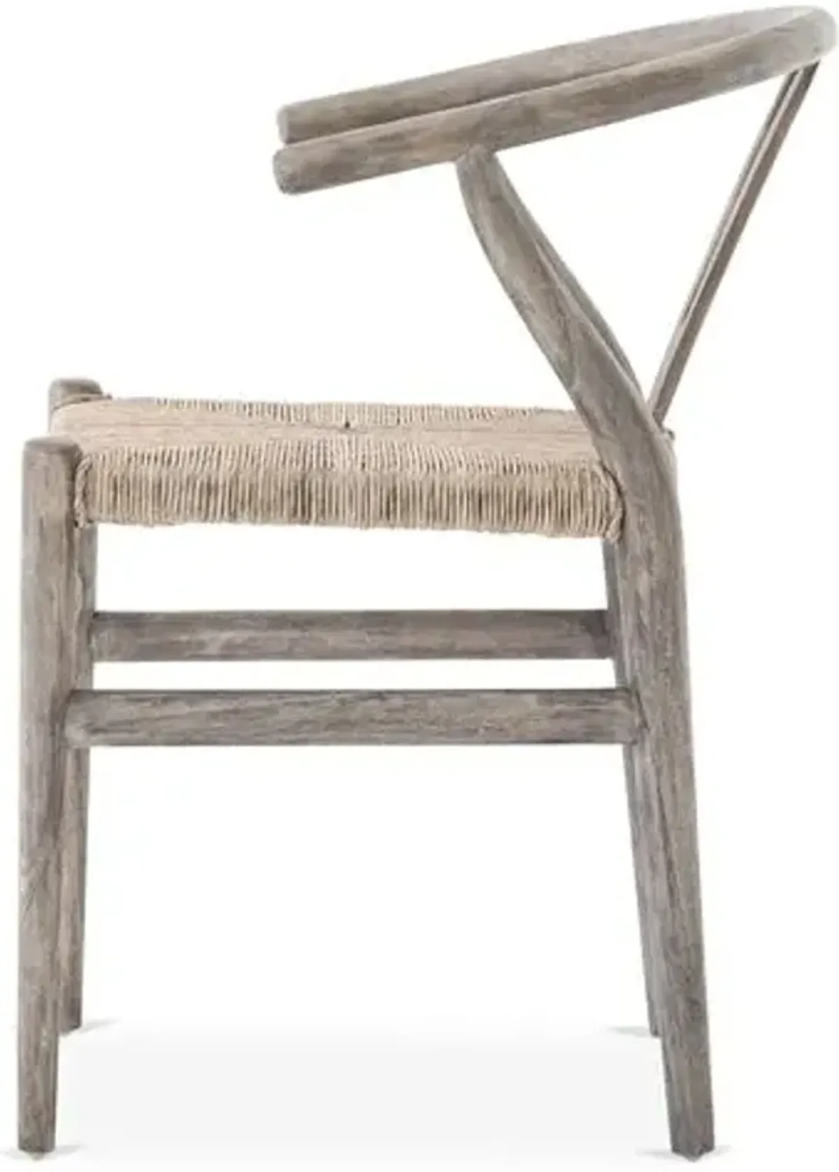 Paxton Teak Outdoor Dining Chair - Weathered Gray - Beige