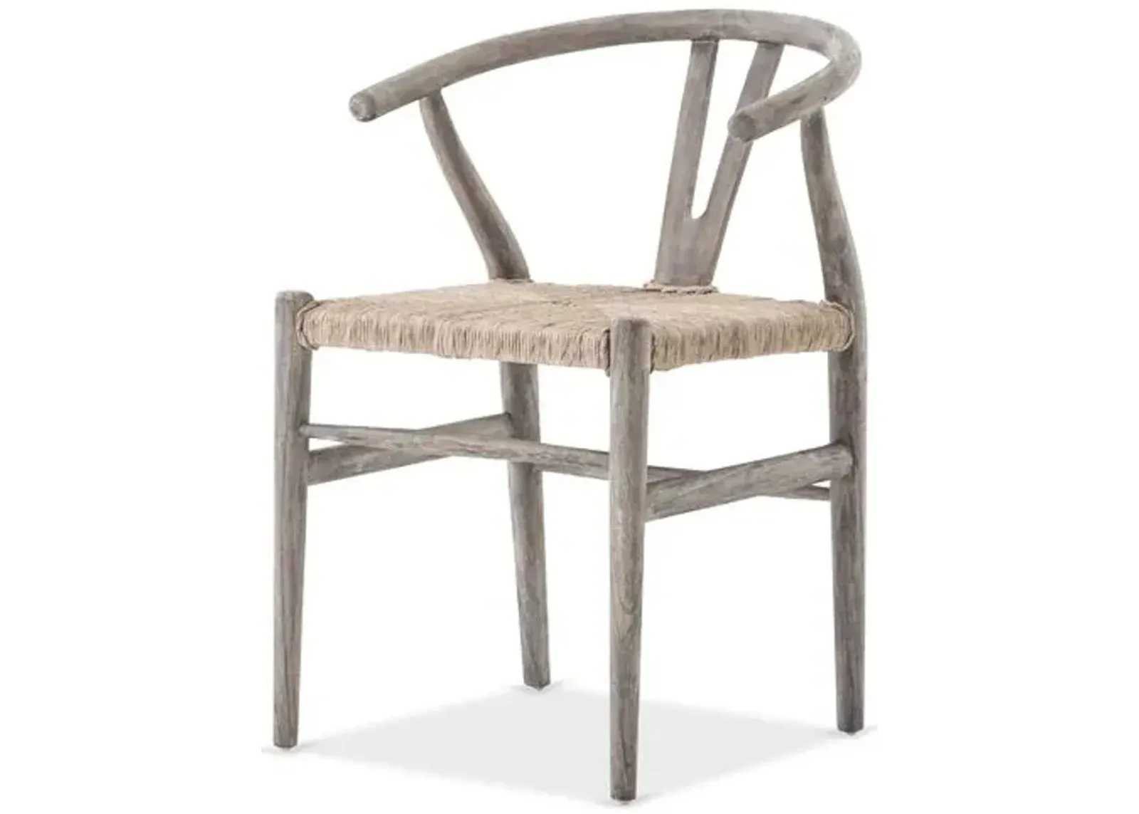 Paxton Teak Outdoor Dining Chair - Weathered Gray - Beige