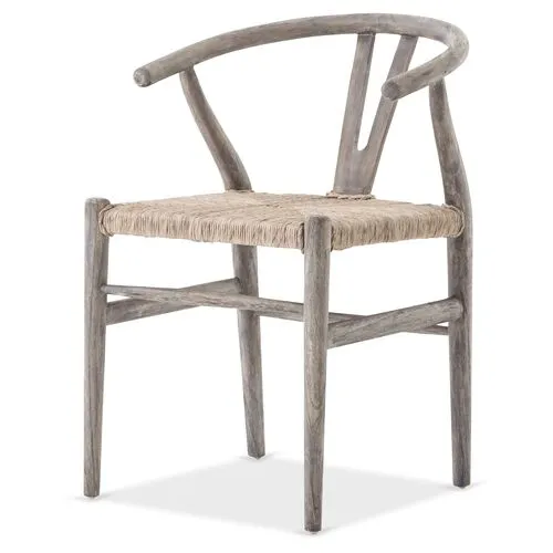 Paxton Teak Outdoor Dining Chair - Weathered Gray - Beige