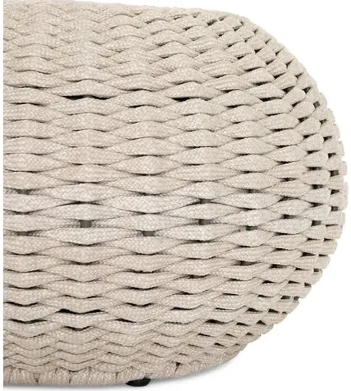 Myles Woven Outdoor Accent Stool - Ivory