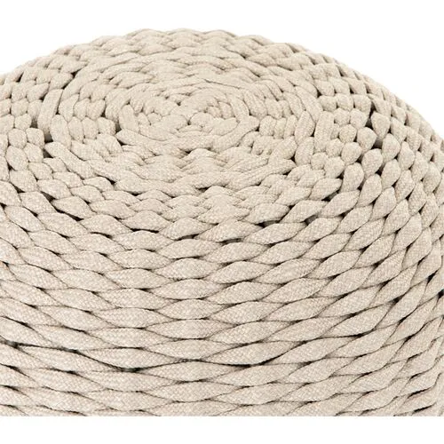 Myles Woven Outdoor Accent Stool - Ivory