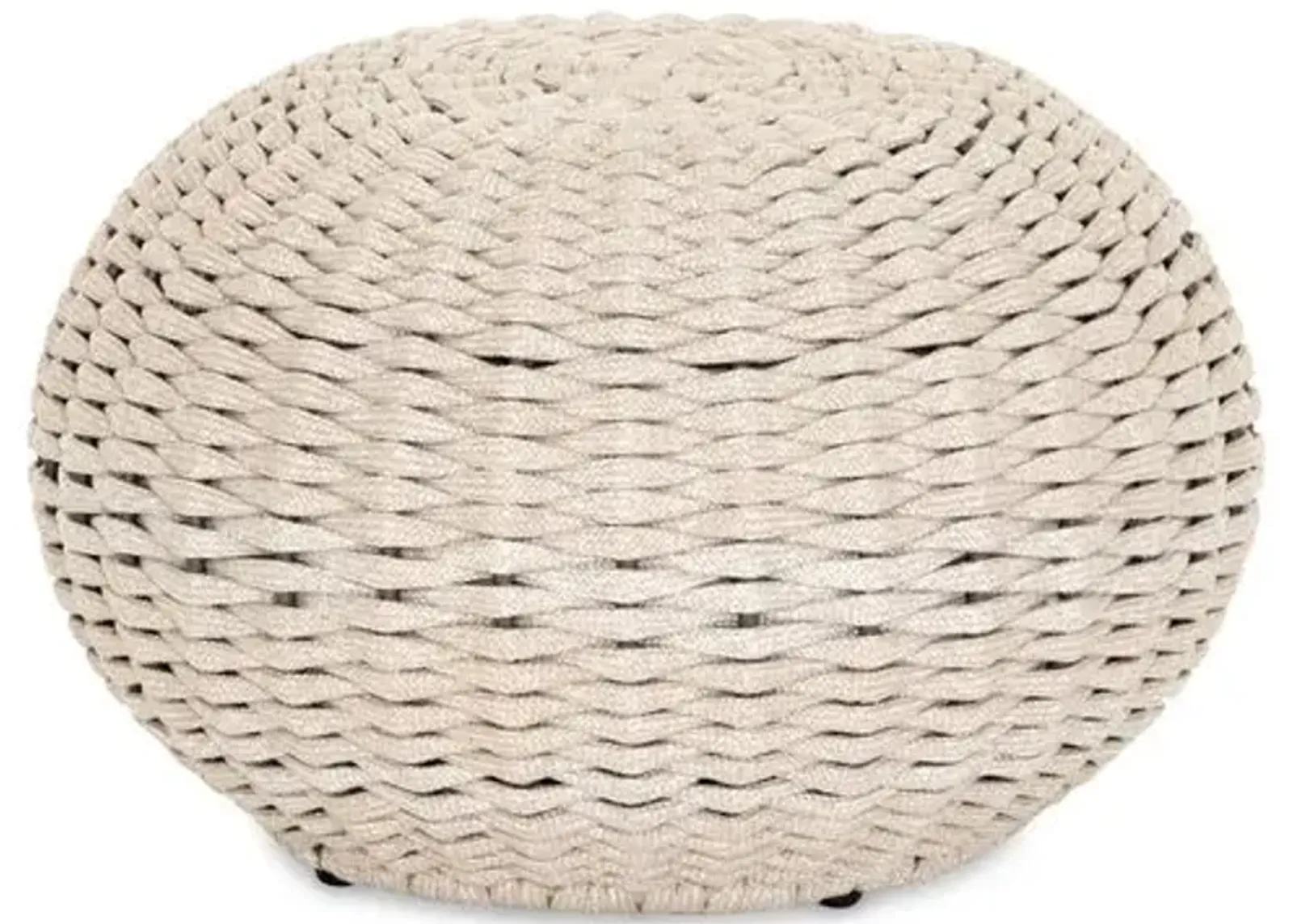 Myles Woven Outdoor Accent Stool - Ivory