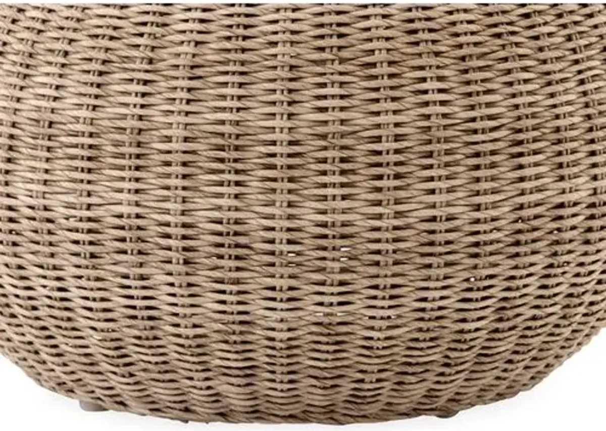 Myles Outdoor Accent Stool - Natural - Beige