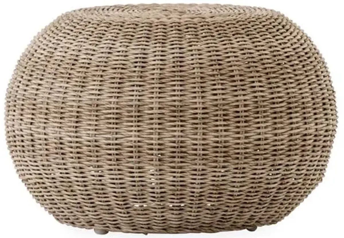 Myles Outdoor Accent Stool - Natural - Beige