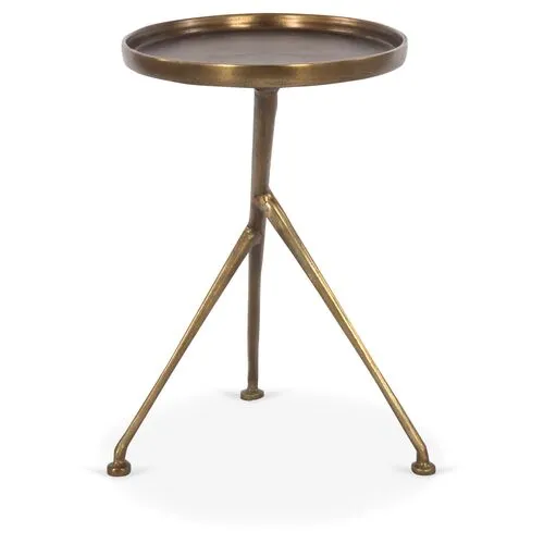 Amari Outdoor Accent Table - Antique Brass - Brown - 20H x 18W x 14D in