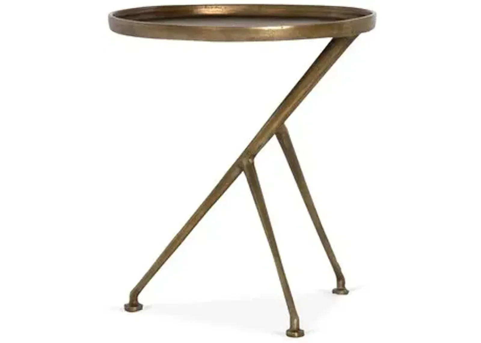 Amari Outdoor Accent Table - Antique Brass - Brown - 20H x 18W x 14D in