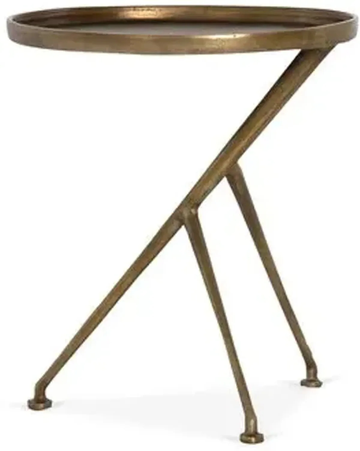 Amari Outdoor Accent Table - Antique Brass - Brown - 20H x 18W x 14D in