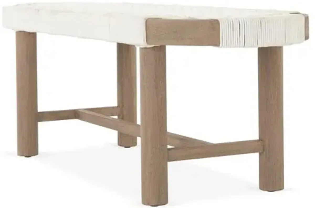 Arlo Outdoor Teak Bench - Washed Brown - Beige