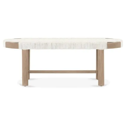 Arlo Outdoor Teak Bench - Washed Brown - Beige