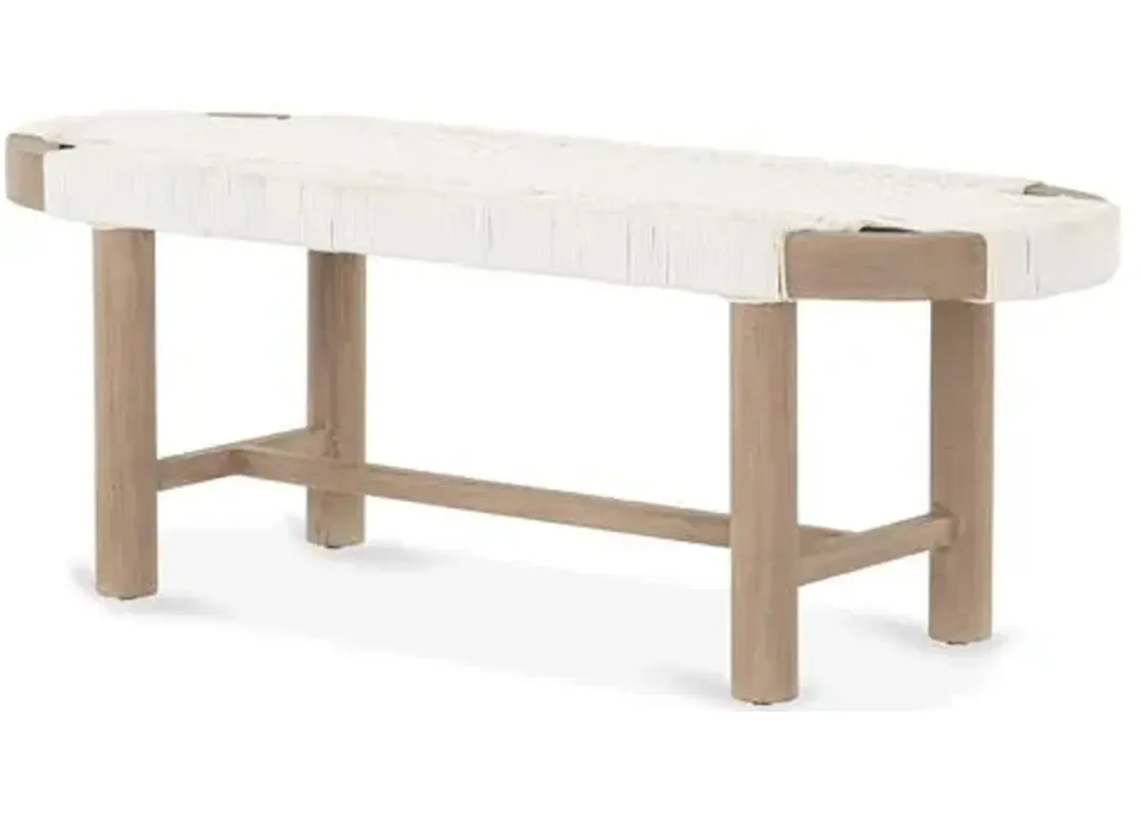 Arlo Outdoor Teak Bench - Washed Brown - Beige