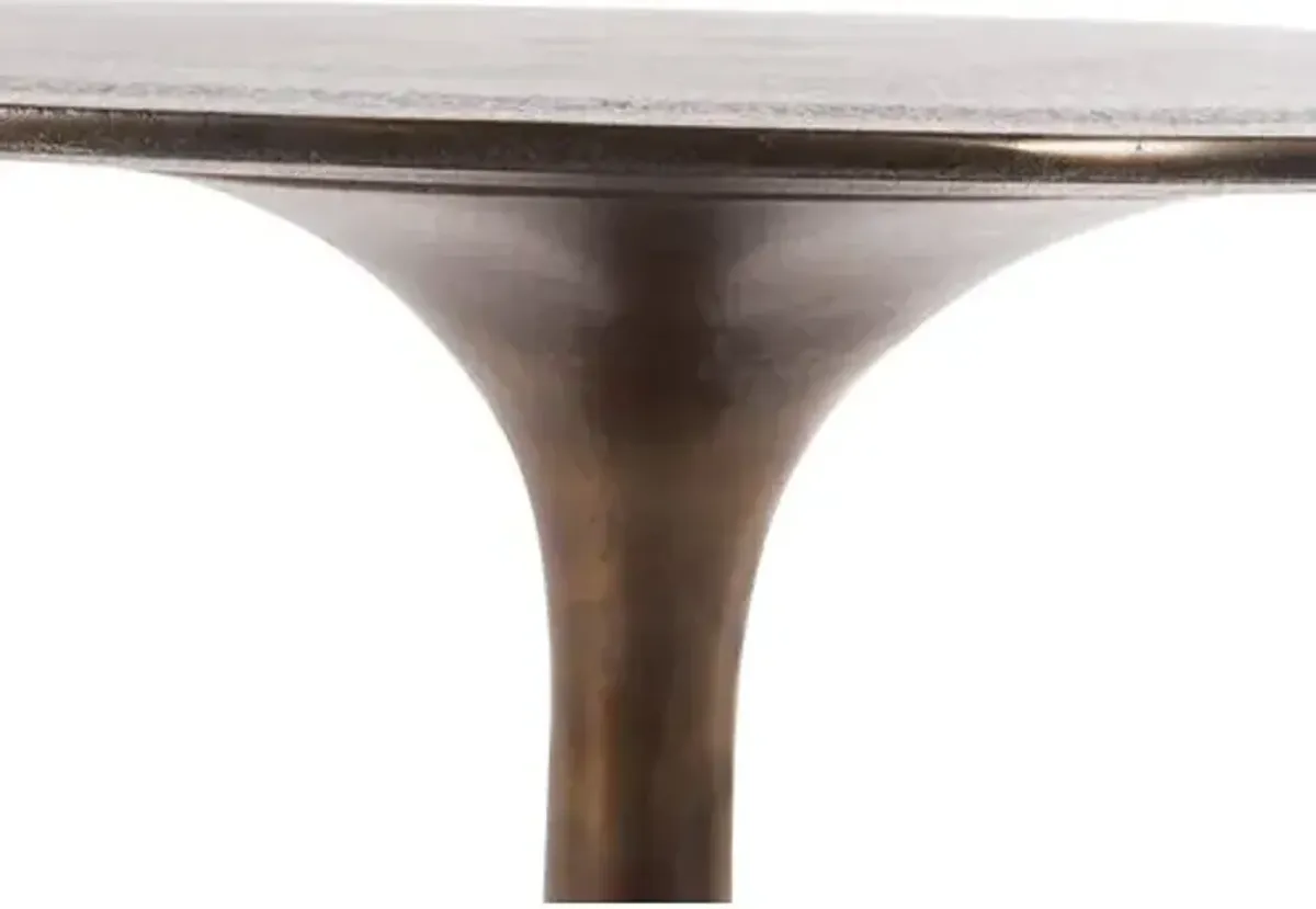 Meena Outdoor Side Table - Antique Rust - Brown