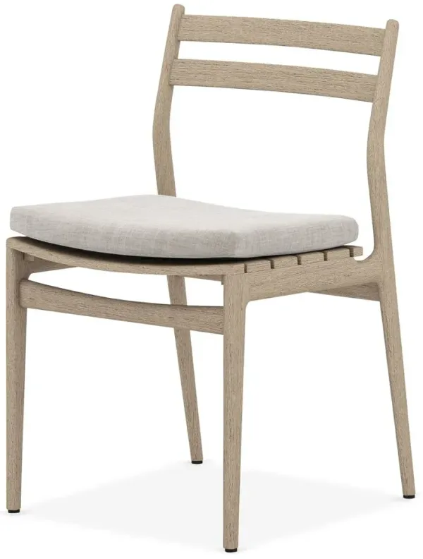 Leland Outdoor Teak Dining Chair, Brown/Stone