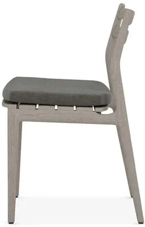 Leland Outdoor Teak Dining Chair - Gray/Charcoal