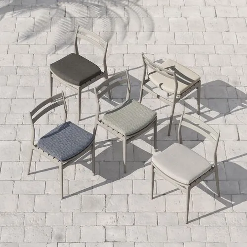 Leland Outdoor Teak Dining Chair - Gray/Charcoal