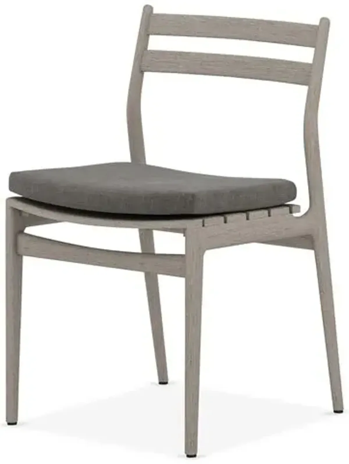 Leland Outdoor Teak Dining Chair - Gray/Charcoal