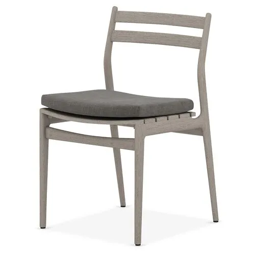 Leland Outdoor Teak Dining Chair - Gray/Charcoal