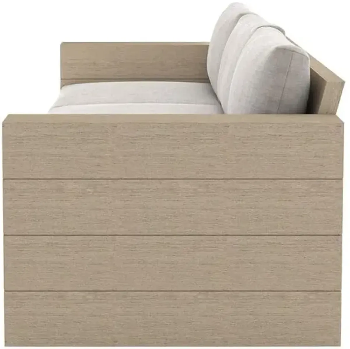 Lauren 96" Outdoor Sofa - Brown/Stone Gray