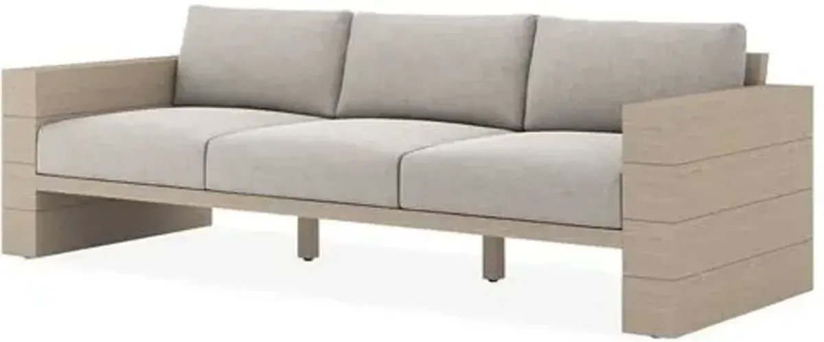 Lauren 96" Outdoor Sofa - Brown/Stone Gray