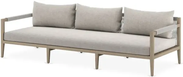 Jasper 93" Outdoor Sofa, Brown/Stone Gray