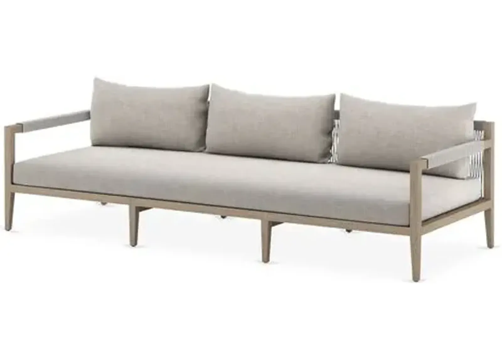 Nixon 93" Outdoor Sofa - Brown/Stone Gray