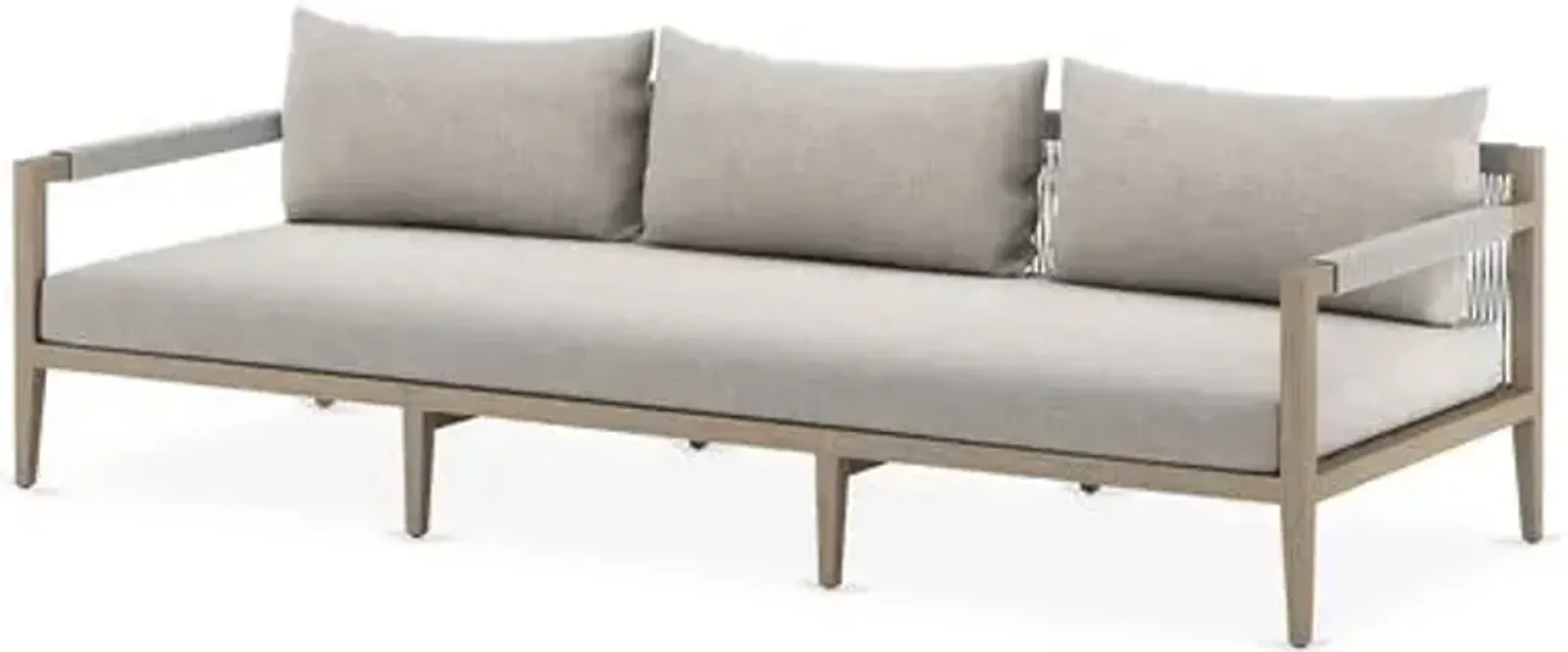 Nixon 93" Outdoor Sofa - Brown/Stone Gray