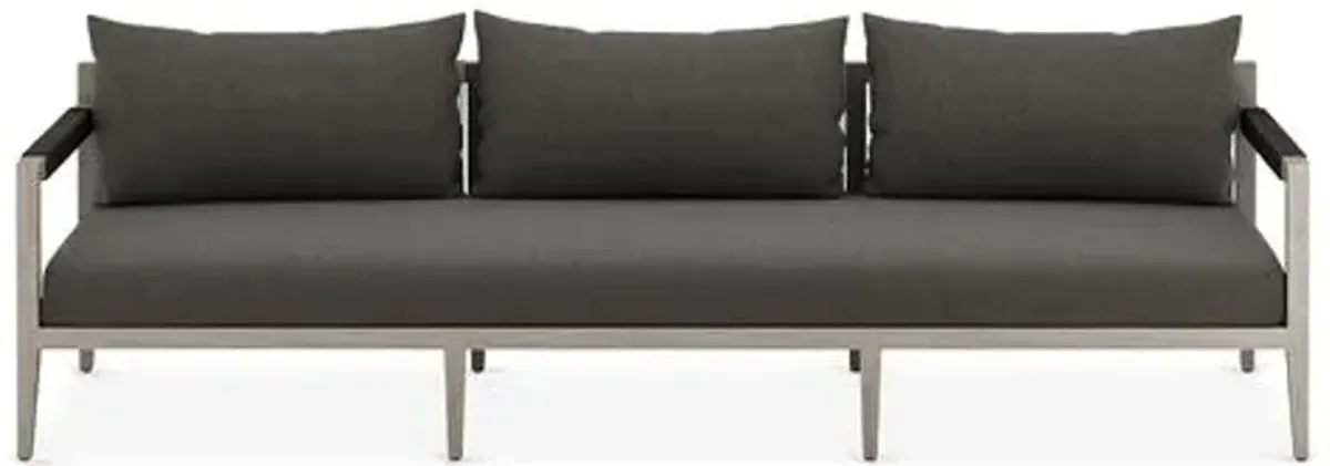 Nixon 93" Outdoor Sofa - Gray/Charcoal