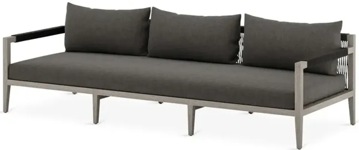 Jasper 93" Outdoor Sofa, Gray/Charcoal