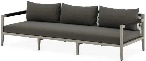 Jasper 93" Outdoor Sofa, Gray/Charcoal