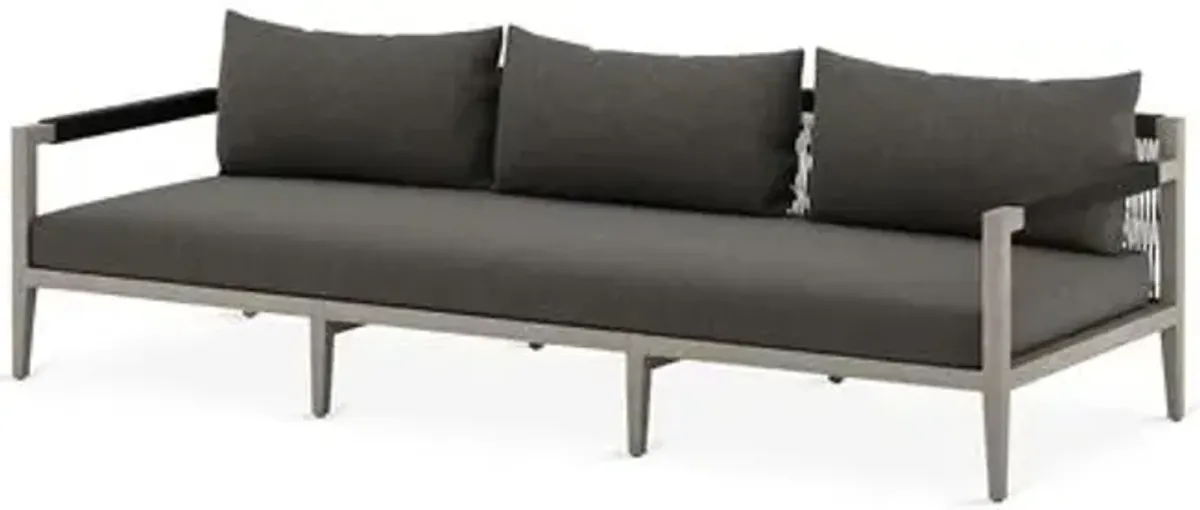 Nixon 93" Outdoor Sofa - Gray/Charcoal