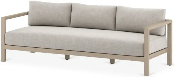 Asa 88" Outdoor Sofa, Brown/Stone Gray