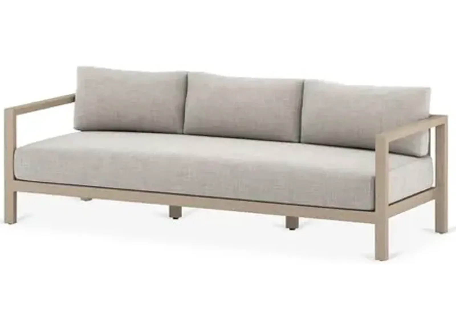 Asa 88" Outdoor Sofa - Brown/Stone Gray