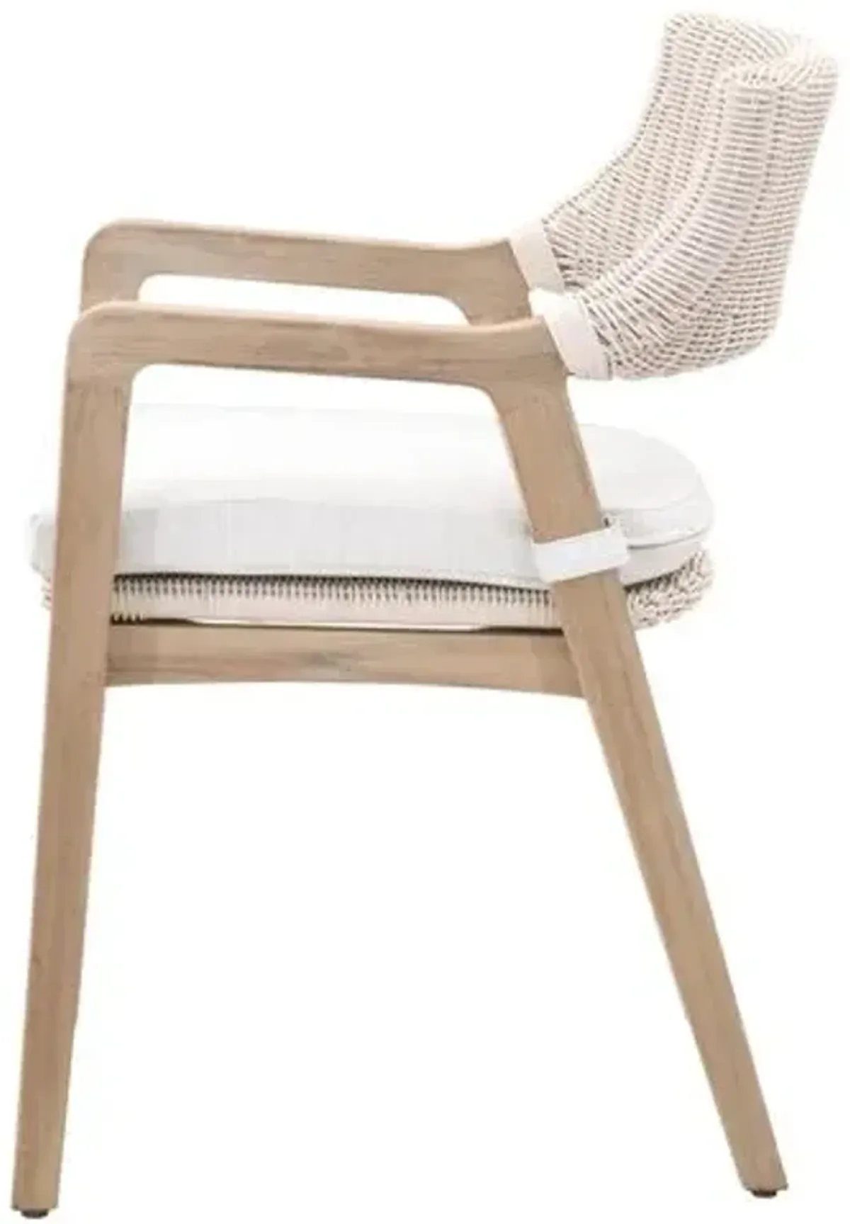 Laura Outdoor Rope Armchair - Light Gray/White